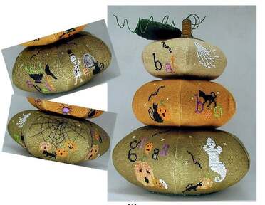 Creepy Pumpkin Stacker Praiseworthy Stitches - Maple Grove Needleworks