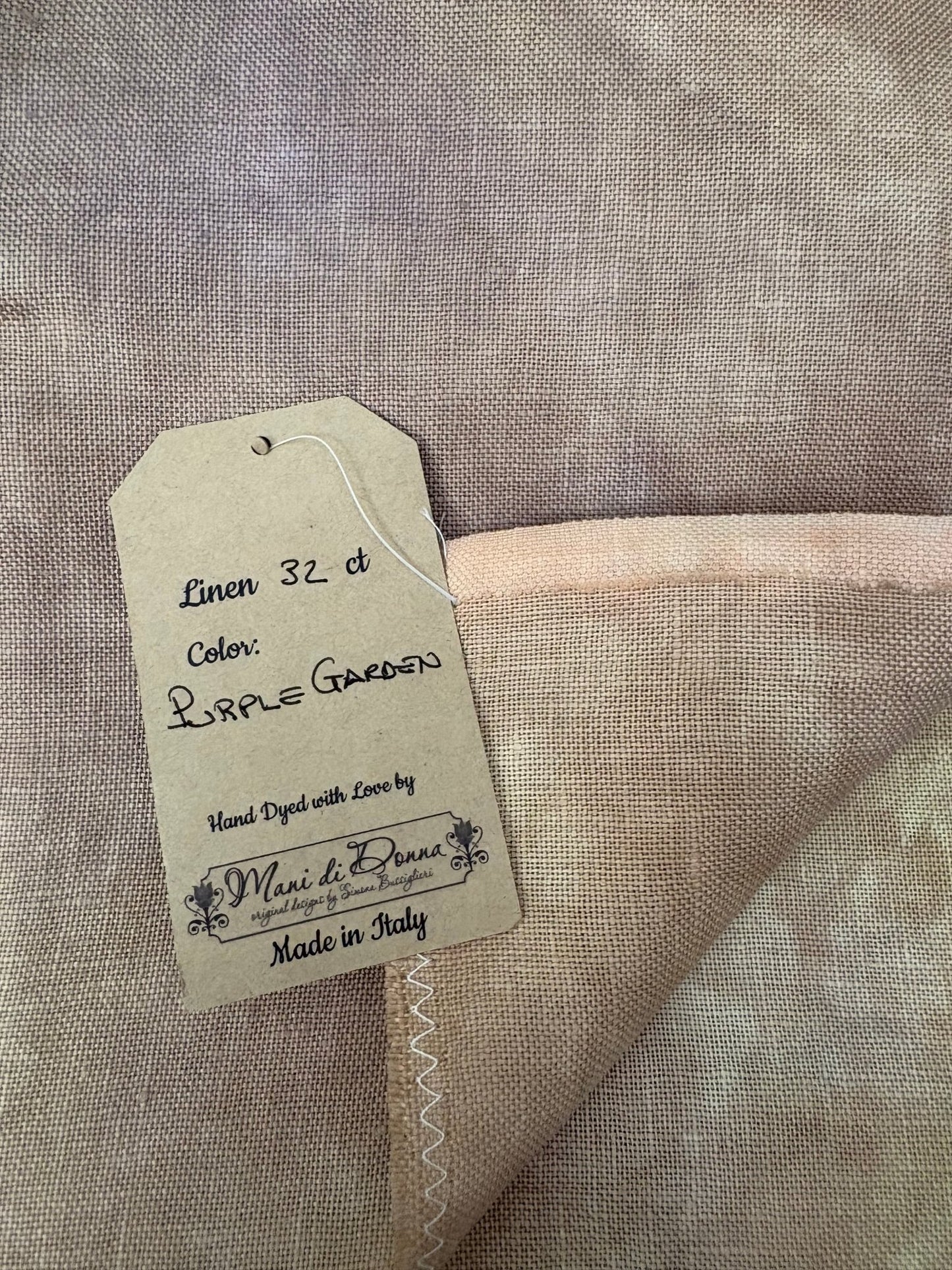 Purple Garden 32ct Hand - Dyed Linen – Mani di Donna Cross Stitch Fabric - Maple Grove Needleworks