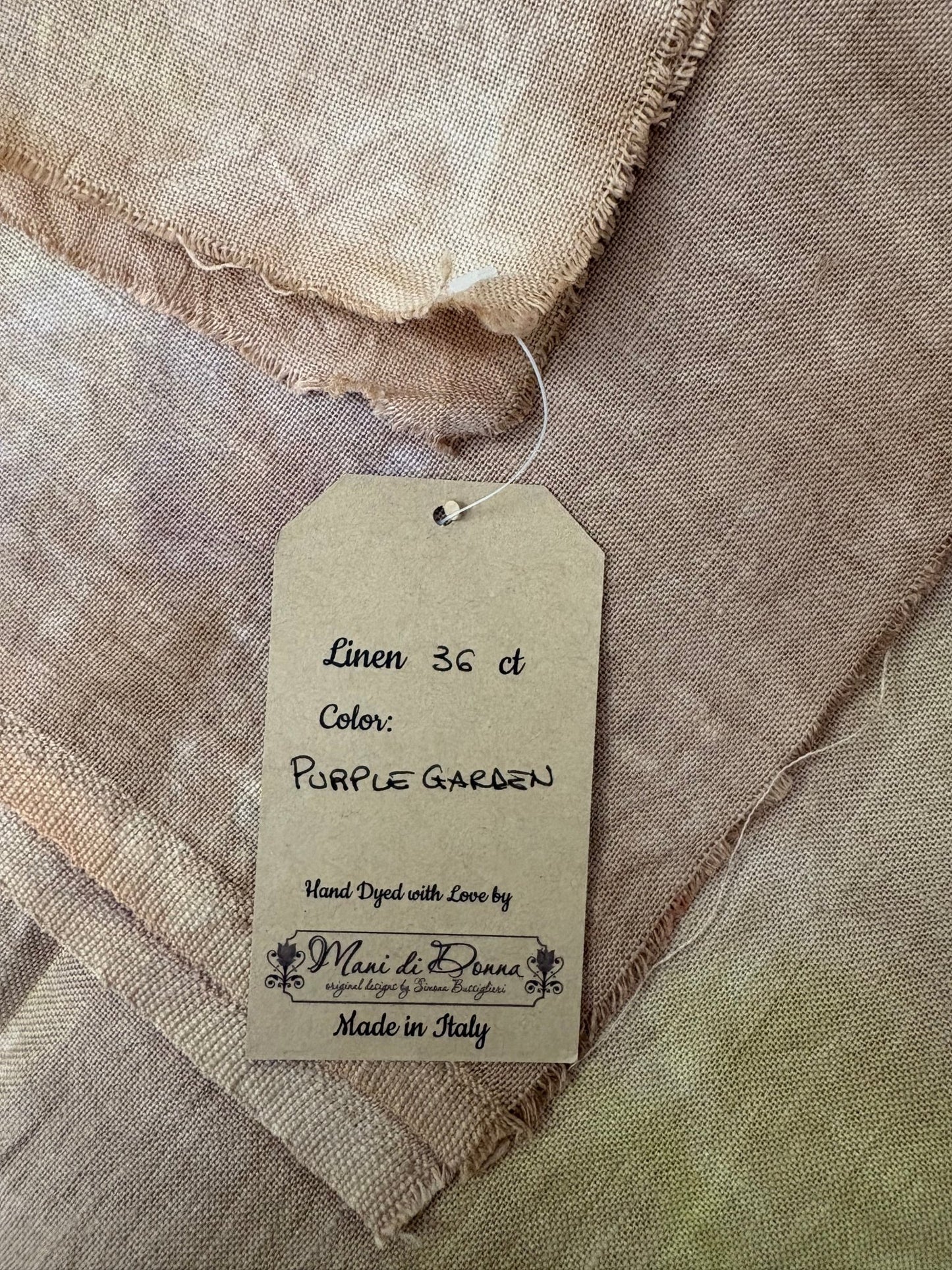 Purple Garden 36ct Hand - Dyed Linen – Mani di Donna Cross Stitch Fabric - Maple Grove Needleworks