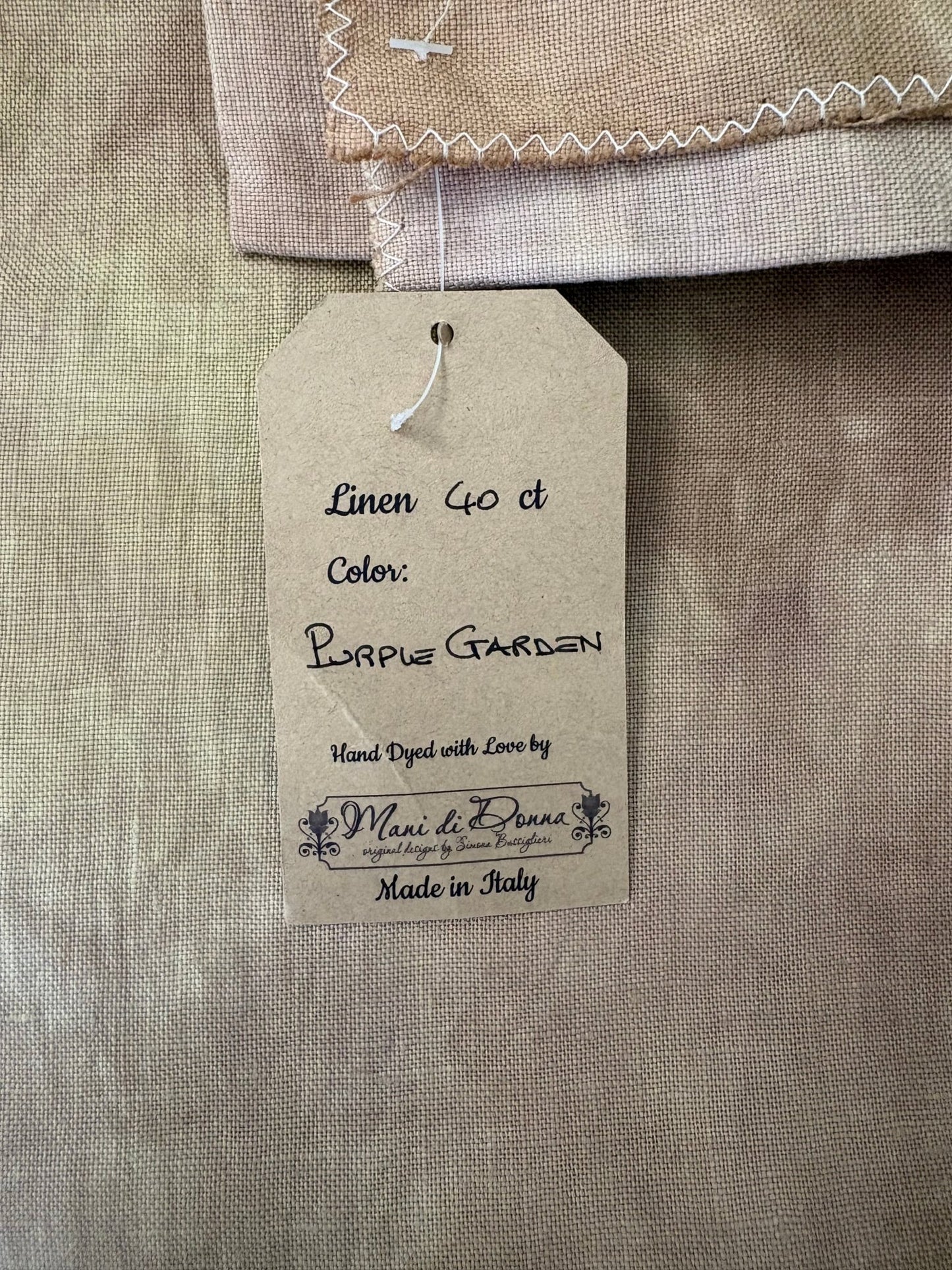 Purple Garden 40ct Hand - Dyed Linen – Mani di Donna Cross Stitch Fabric - Maple Grove Needleworks