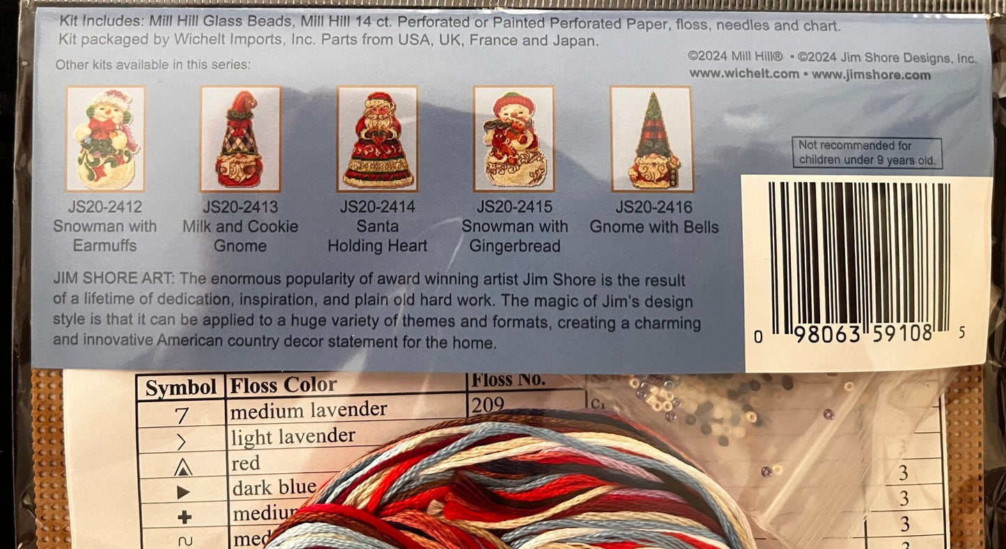 Santa & Cardinal Birdhouse by Jim Shore Mill Hill - Maple Grove Needleworks