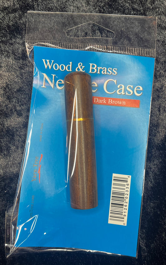 Dark Brown Wooden Needle Case