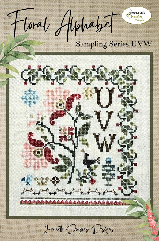 Floral Alphabet Sampling Series UVW