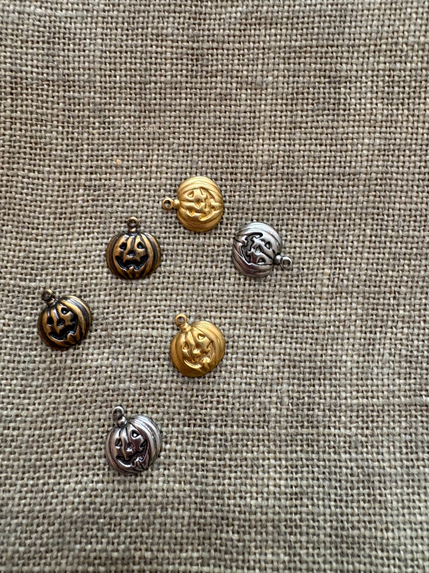 Small Jack O'Lantern in silver gold antique gold By Junipter!