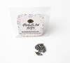 Silver tree of life pendant with packaging featuring 'Michelle Ink Designs' on a white background