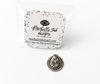 Silver teardrop-shaped charm with a branded card with 'Michelle Ink Designs' branding.