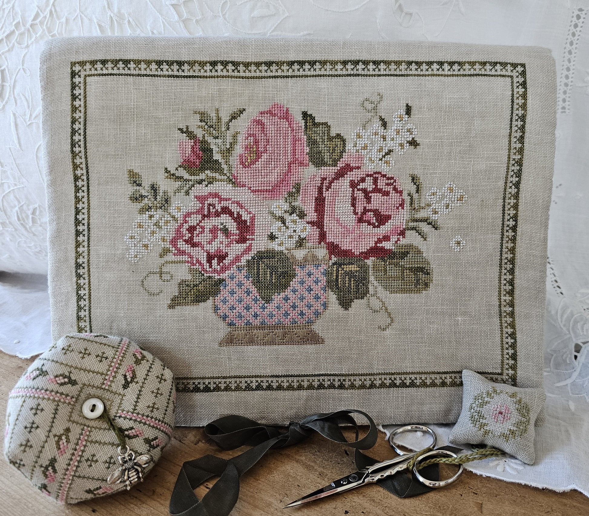 Samplers Not Forgotten Peony Pocket 