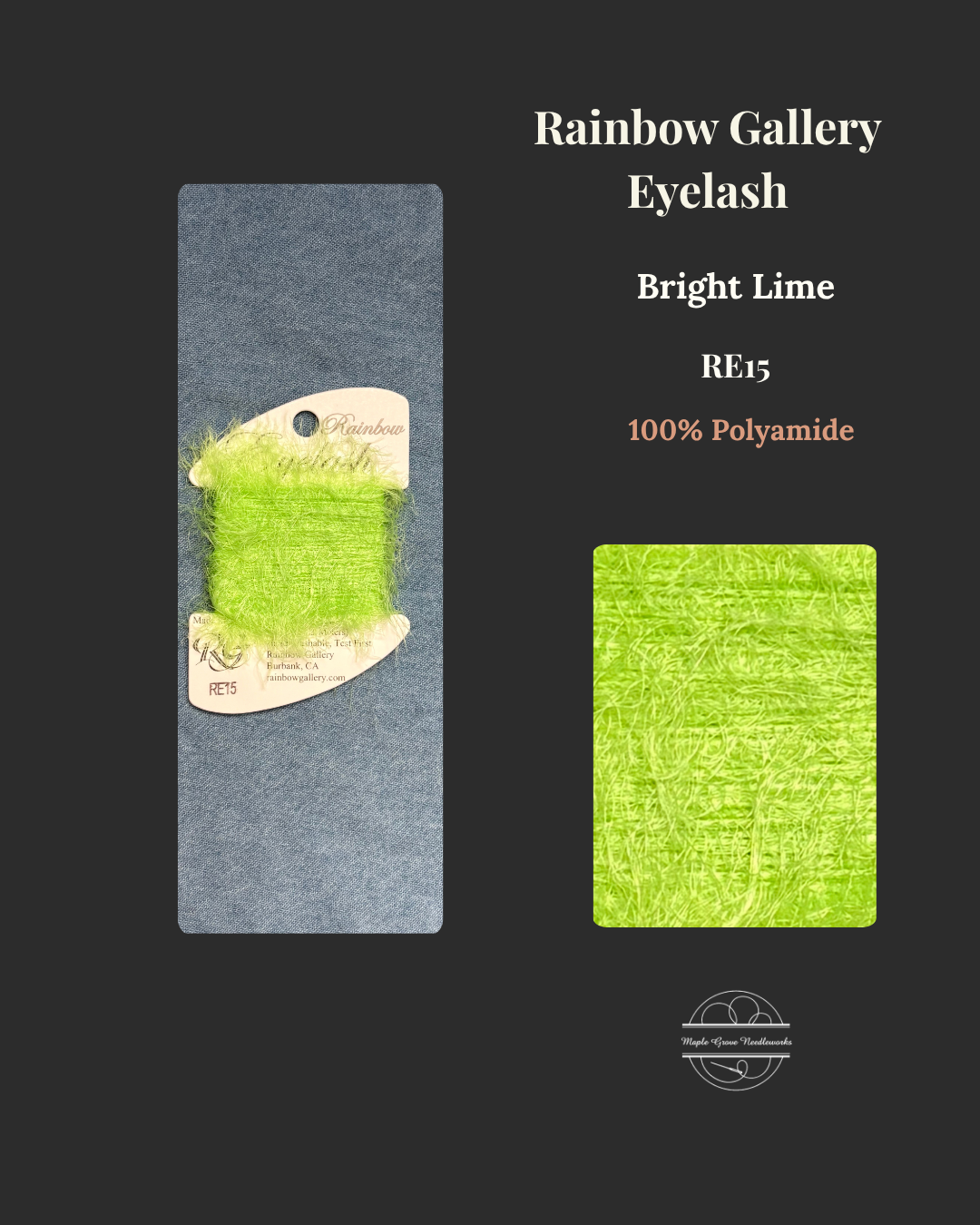 Rainbow_Gallery_Eyelash_Bright Lime RE15 Embroidery_Threads
