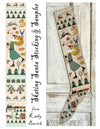 Skating Santa Stocking & Sampler design by Kathy Barrick on a wooden background