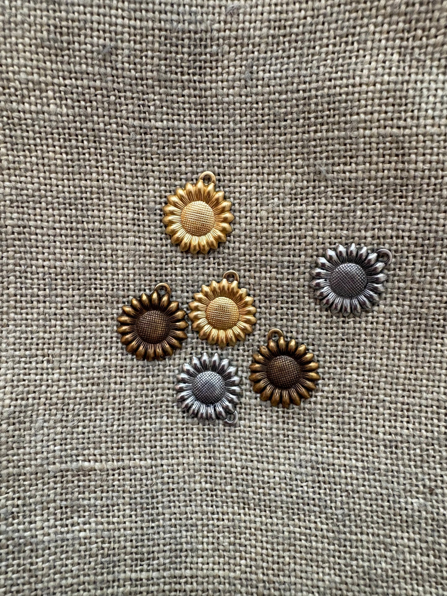 Small sunflower charms