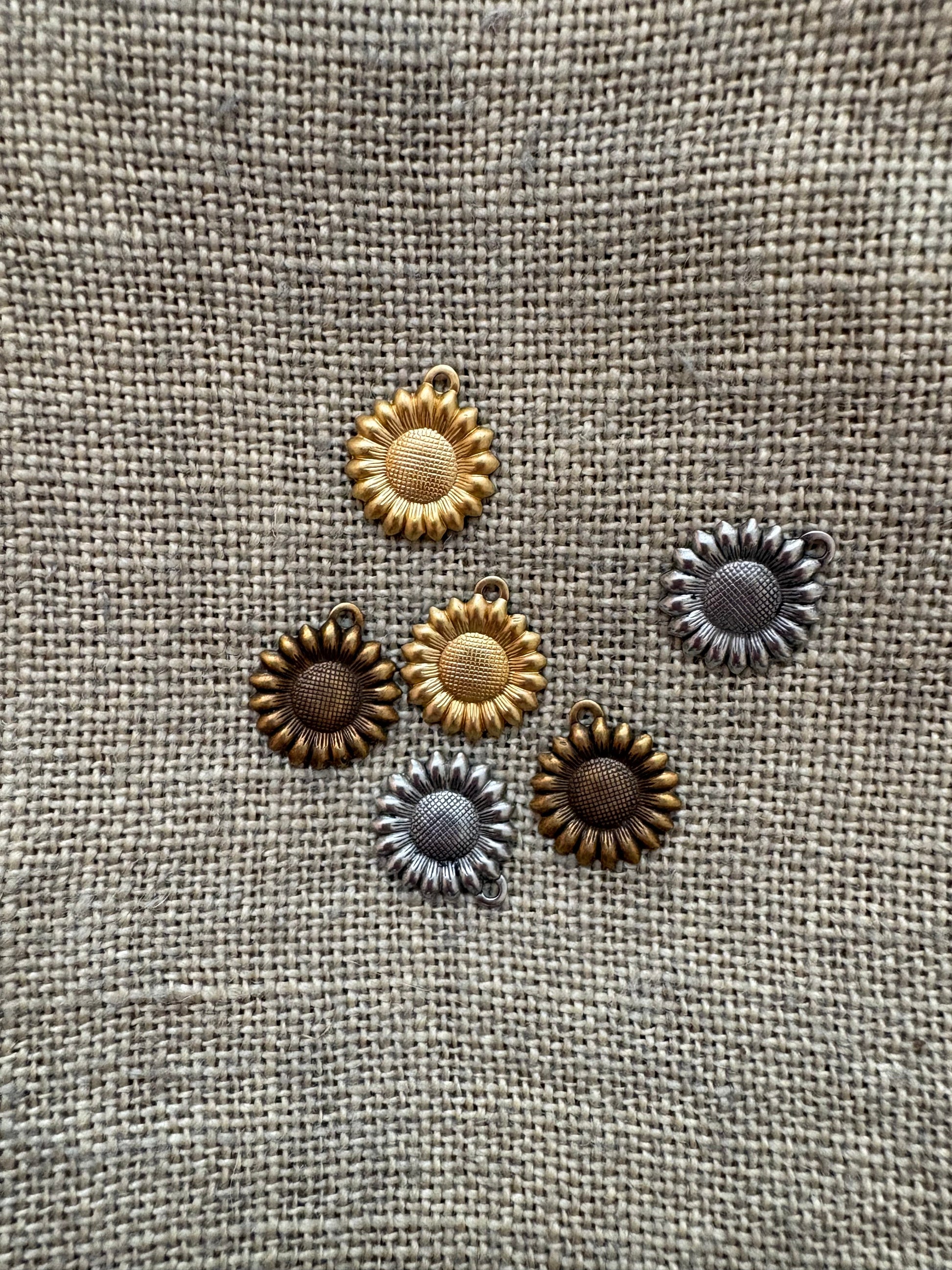 Small sunflower charms