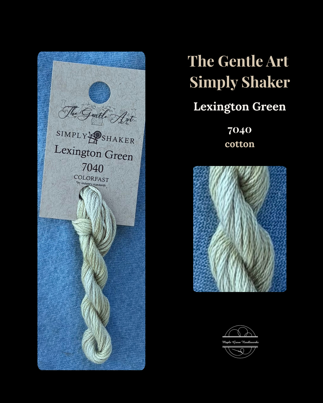 The Gentle Art Simply Shaker 7040 Lexington Green embroidery skein