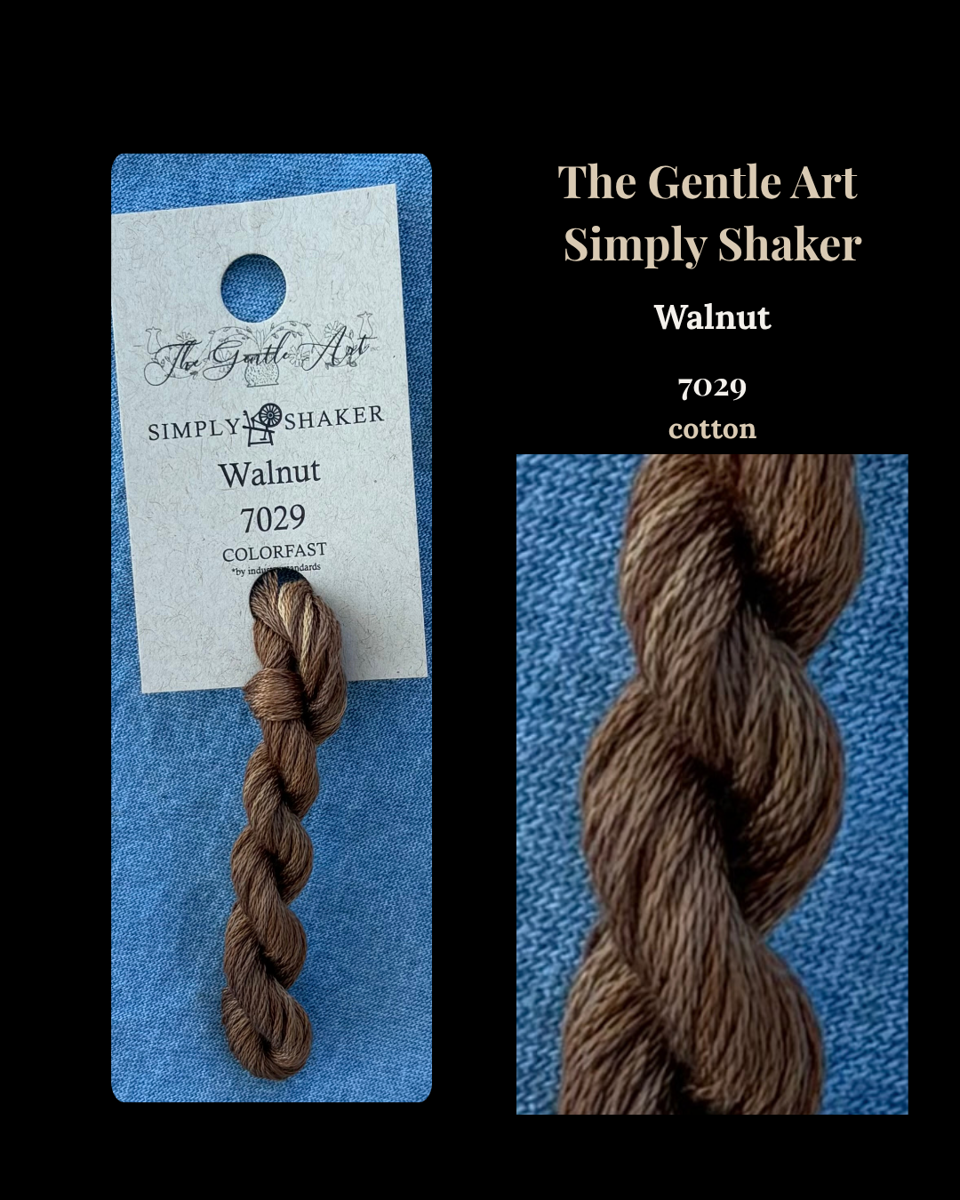 The Gentle Art Simply Shaker 7029 Walnut embroidery skein