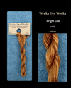 Weeks Dye Works yarn with a braided sample on a blue background