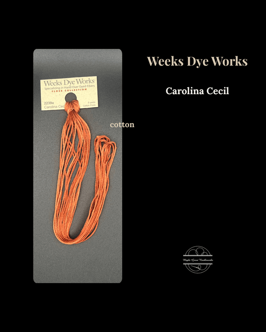 Carolina Cecil – Weeks Dye Works Hand Dyed Embroidery Floss | Cross Stitch Thread - Maple Grove Needleworks