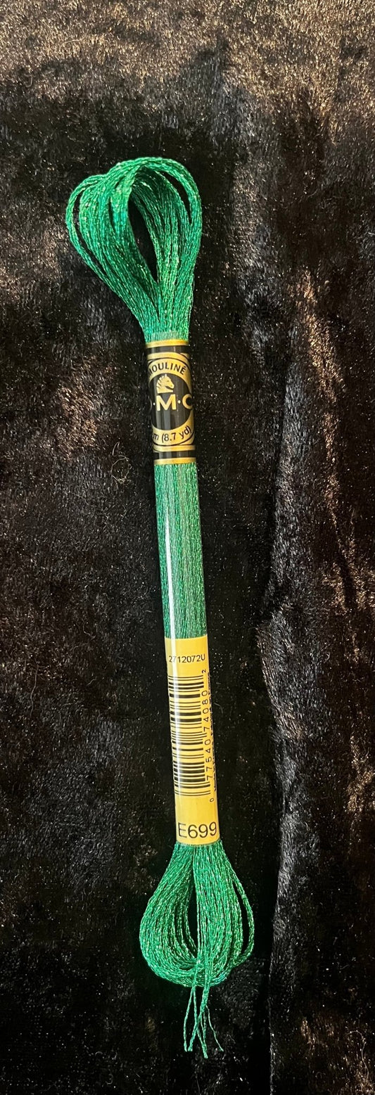 DMC Green Metallic E699 Mouline Light Effects - Maple Grove Needleworks