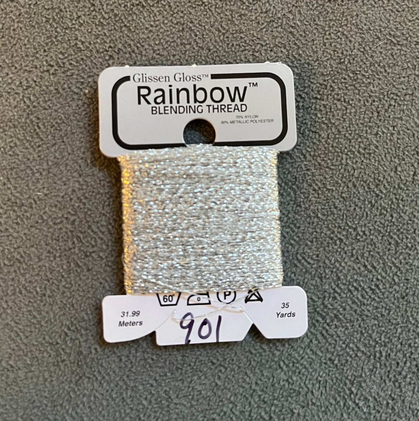 Glissen Gloss Rainbow Blending Thread Silver R901 - Maple Grove Needleworks