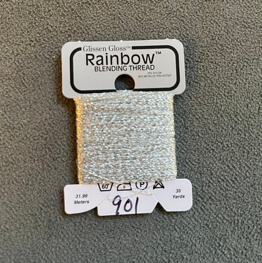 Glissen Gloss Rainbow Blending Thread Silver R901 - Maple Grove Needleworks