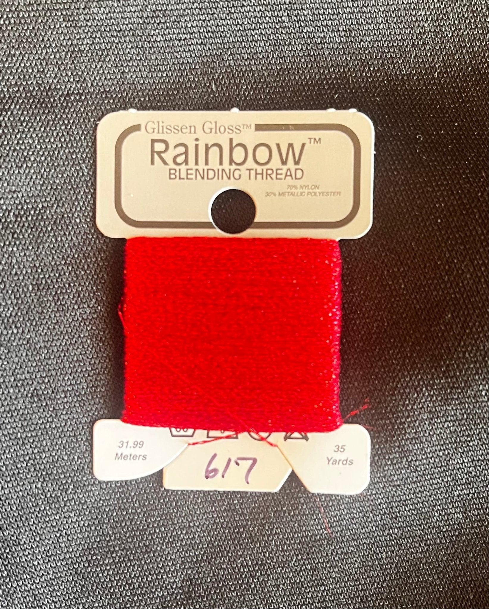Glissen Gloss Rainbow Blending Thread Red 617 - Premium Needlework Thread - Maple Grove Needleworks