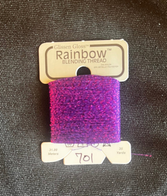 Glissen Gloss Rainbow Blending Thread Violet 701 - Maple Grove Needleworks