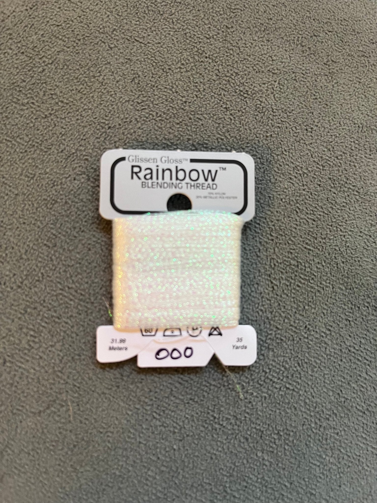 Glissen Gloss Rainbow Blending Thread White R000 - Maple Grove Needleworks