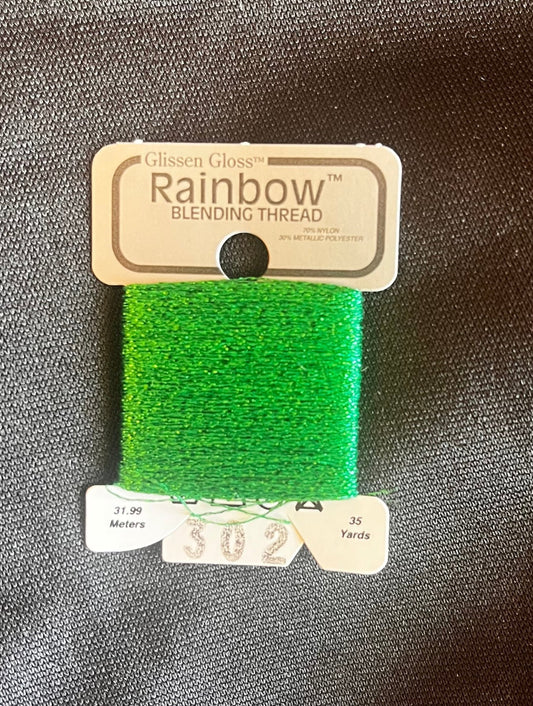 Gloss Rainbow Blending Thread Green 302 - Premiun Quality - Maple Grove Needleworks