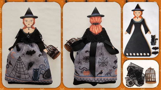 Ophelia, a Witch Pincushion Doll & Thread Keeper