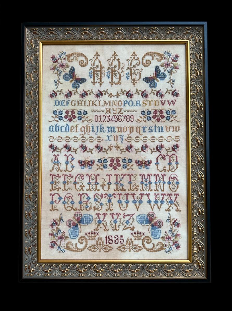 Butterflies Flowers and Letters Sampler