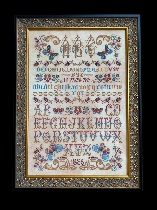 Butterflies Flowers and Letters Sampler