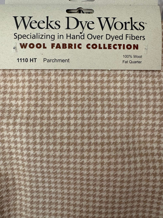 Parchment Wool Fabric Houndstooth – Weeks Dye Works Hand - Dyed Wool - Maple Grove Needleworks