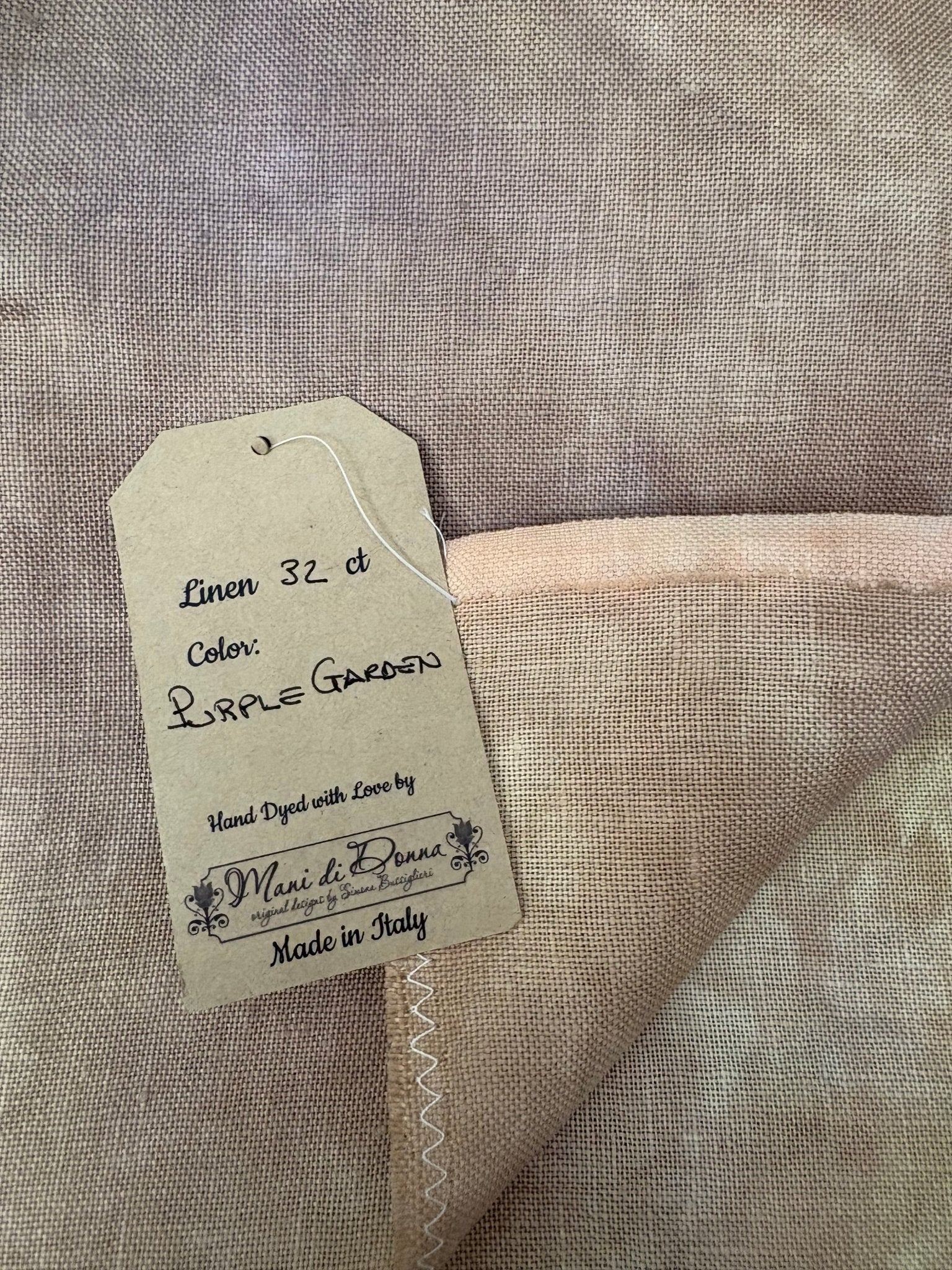 Purple Garden 32ct Hand - Dyed Linen – Mani di Donna Cross Stitch Fabric - Maple Grove Needleworks