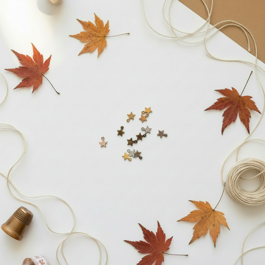 Star charms on autumn background