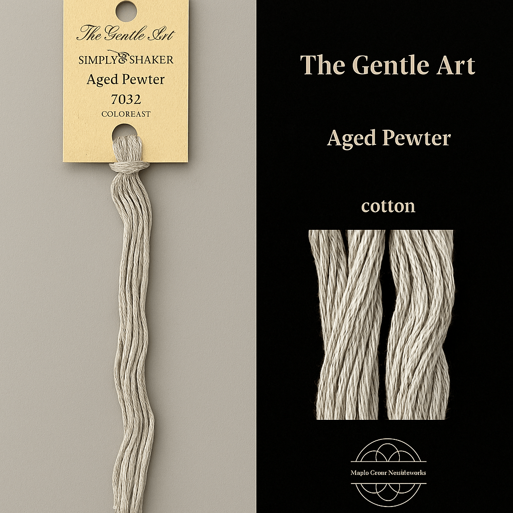 The Gentle Art Simply Shaker Aged Pewter 7032 - Maple Grove Needleworks