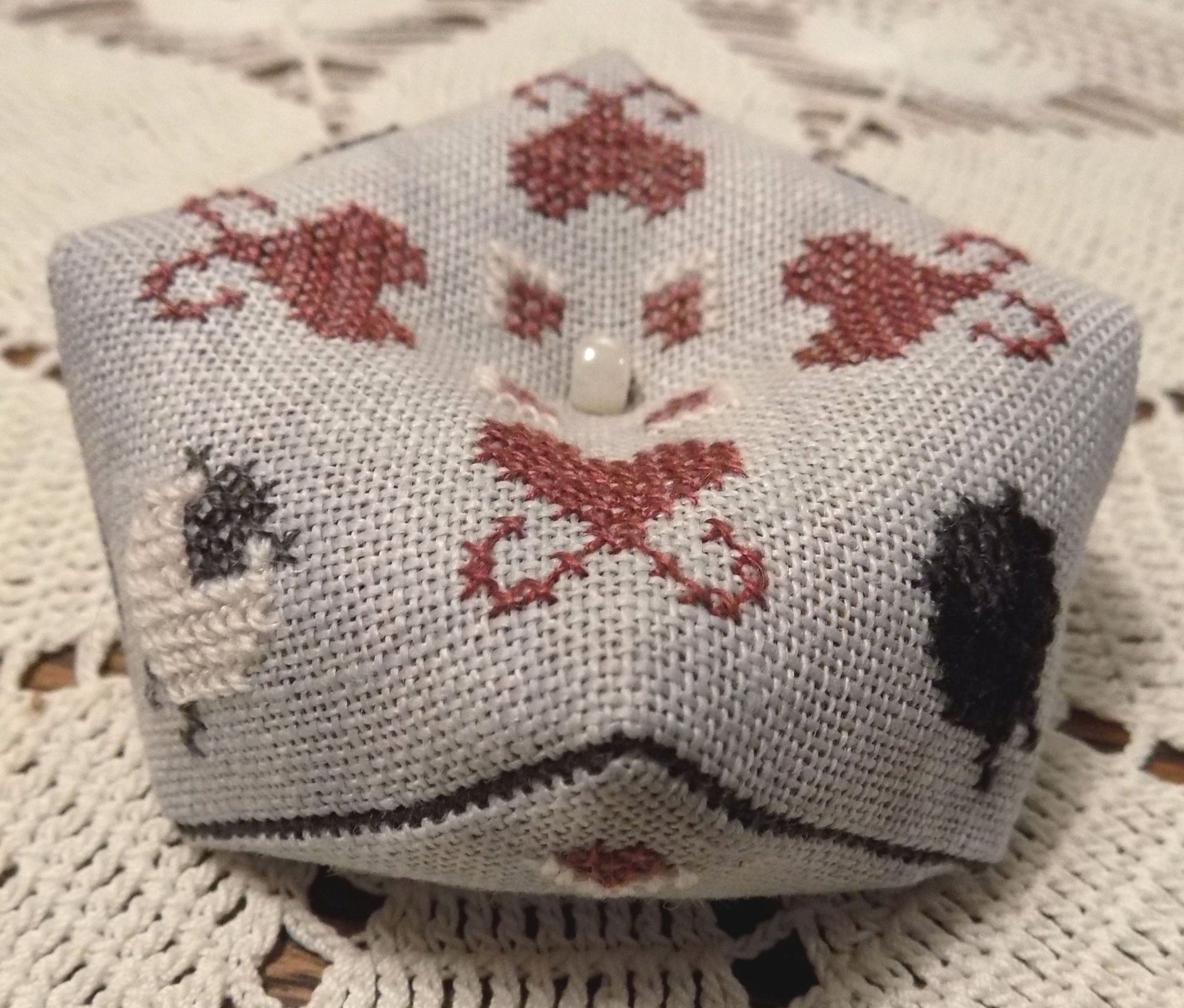 The Nebby Needle’s Baa Baa Biscornu cross stitch chart - Maple Grove Needleworks